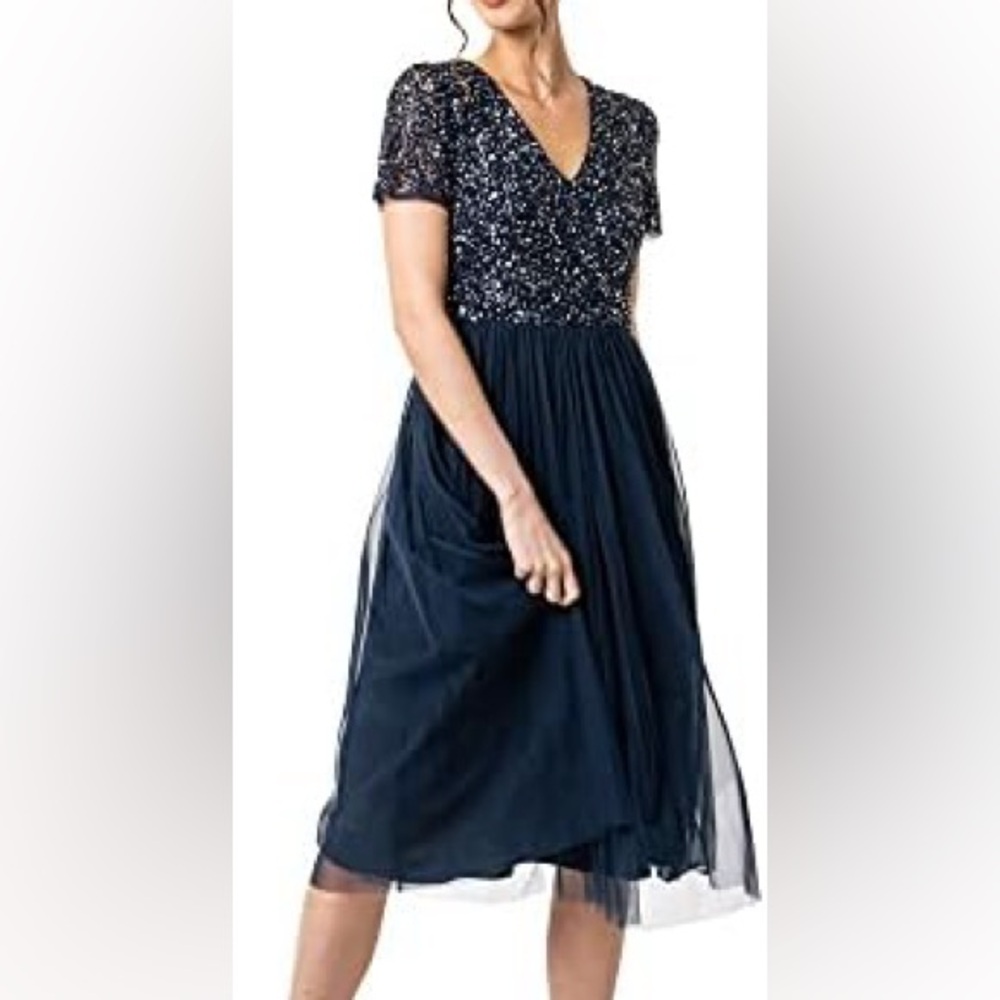 Maya Deluxe Midi V-Neck Dress